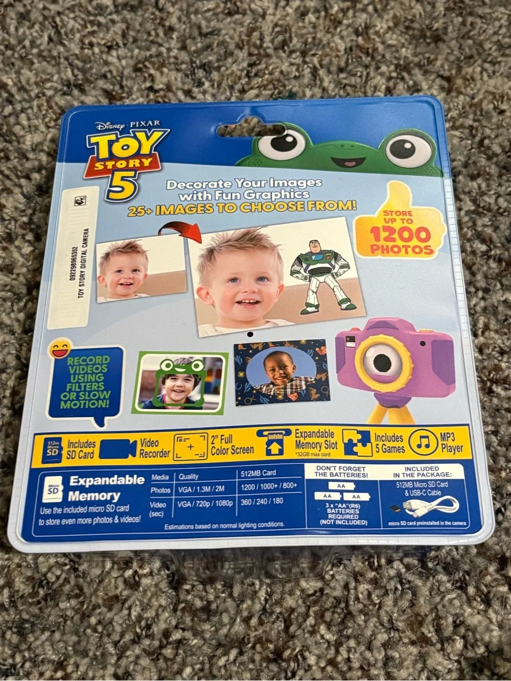 Toy Story Snappy Digital Camera - Pink & Yellow Kids Camera